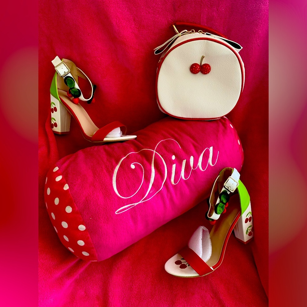 Cherry Themed Heels and Bag Set